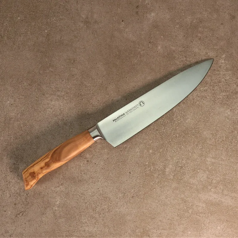 Kochmesser, 21cm Klinge, Olivenholzgriff