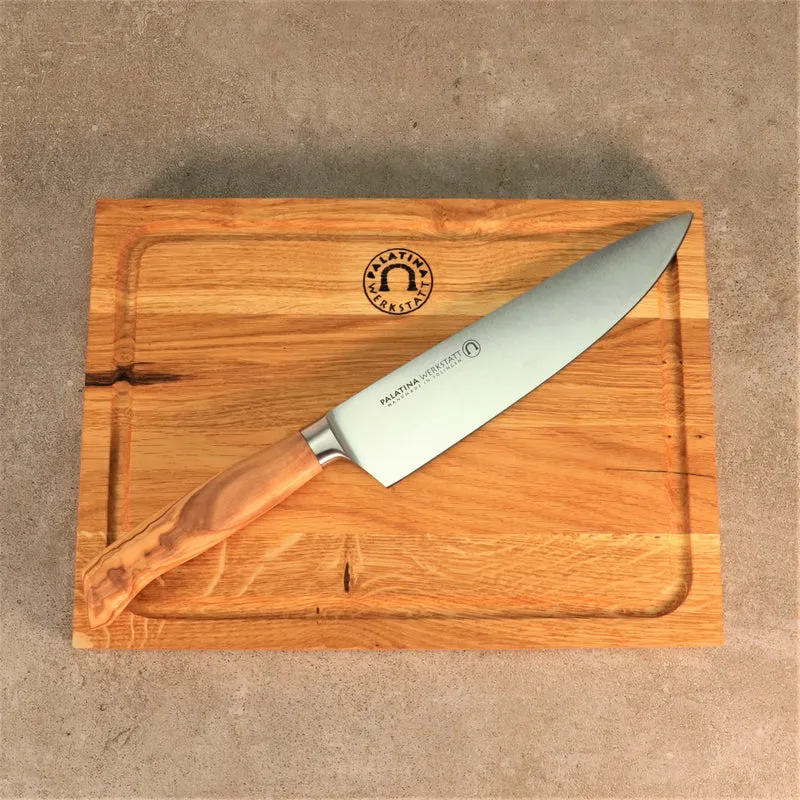 Kochmesser, 21cm Klinge, Olivenholzgriff
