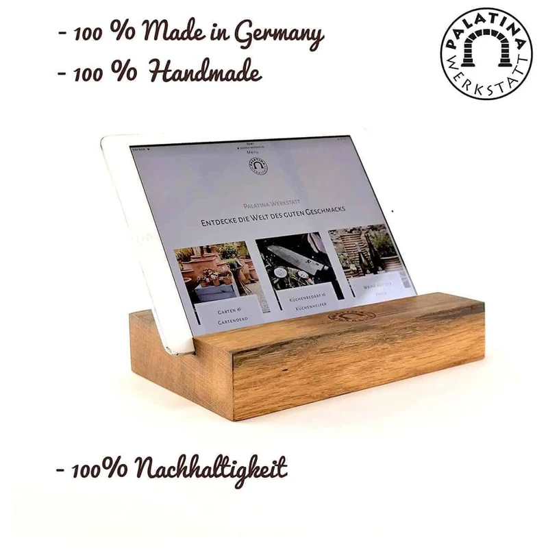 Tablet- Halter aus Fasseiche | 100% recycelt