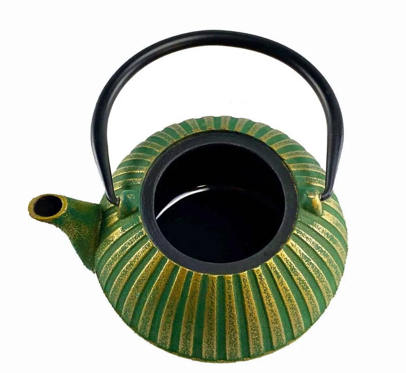 chinesische Teekanne, Gusskanne, Modell: Yini , grün-gold 0,9 Liter