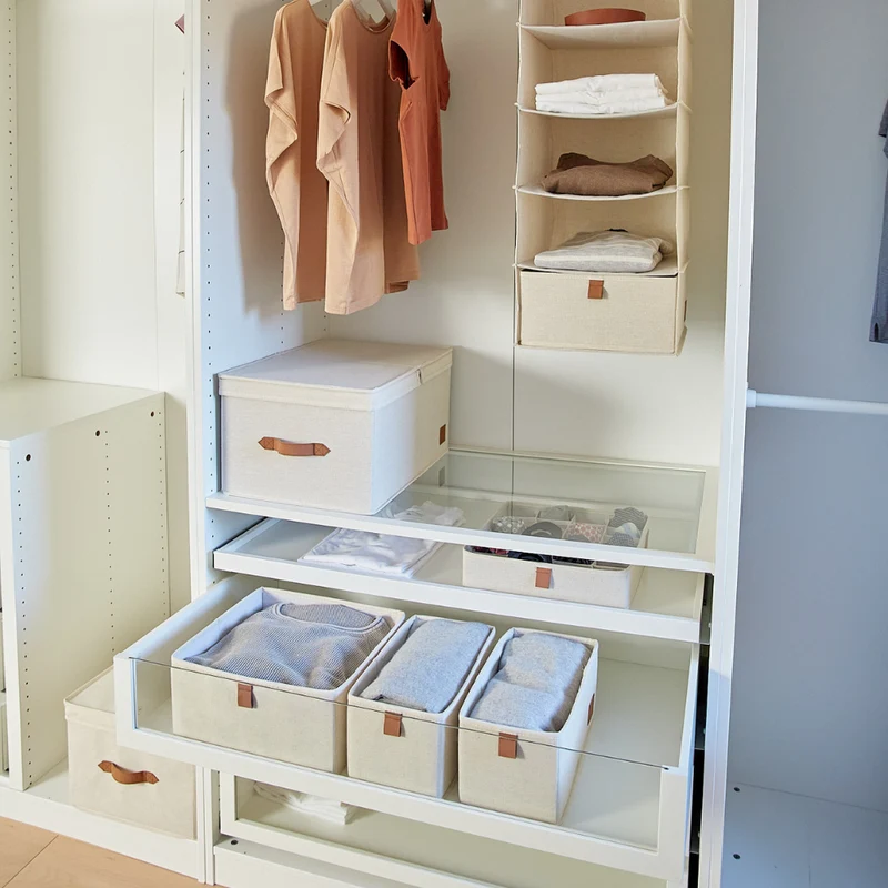 PREMIUM Aufbewahrungsbox mit Klappdeckel - Beige