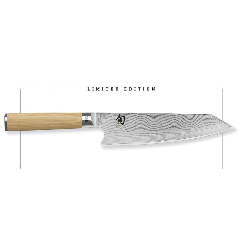 Kai Shun Kiritsuke White – Limitierte 5.555 Stk. | Set mit Eichenbrett 30×20 cm