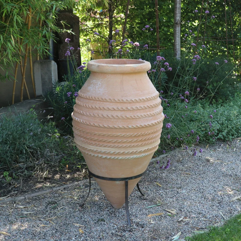 große liegende Spitzamphore "Vitex", H=1,1 m + Metallständer