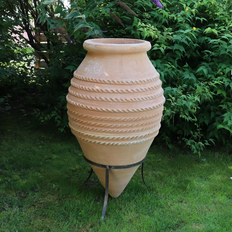 große liegende Spitzamphore "Vitex", H=1,1 m + Metallständer