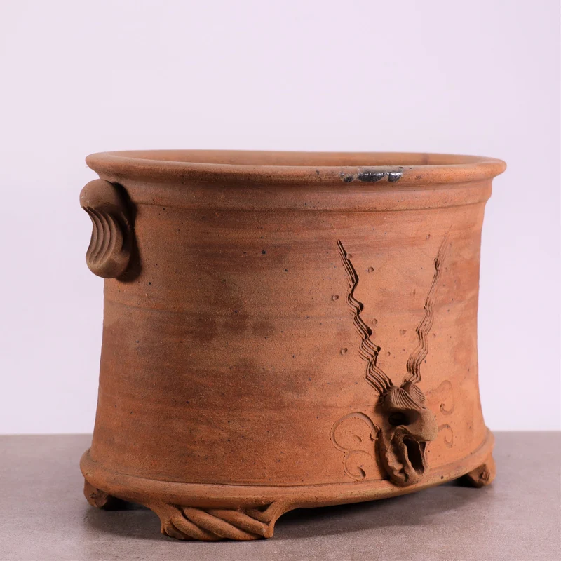 frostfester ovaler terracotta Pflanztopf