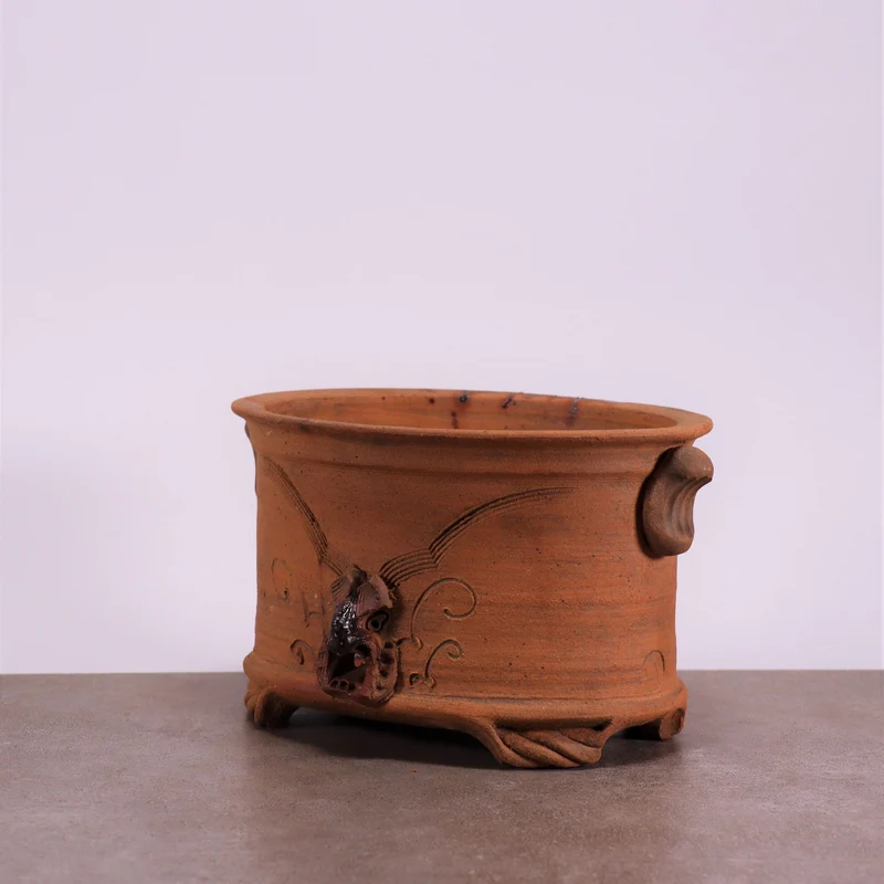 frostfester ovaler terracotta Pflanztopf