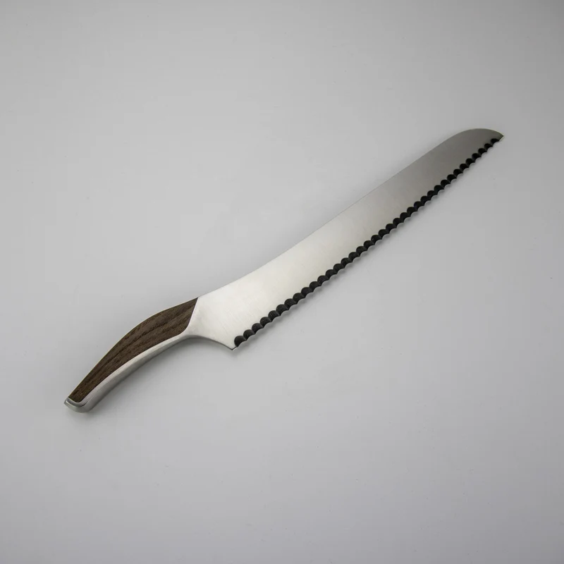 Güde Synchros Brotmesser, 32 cm Klinge + 34x21 cm Fassholzbrett