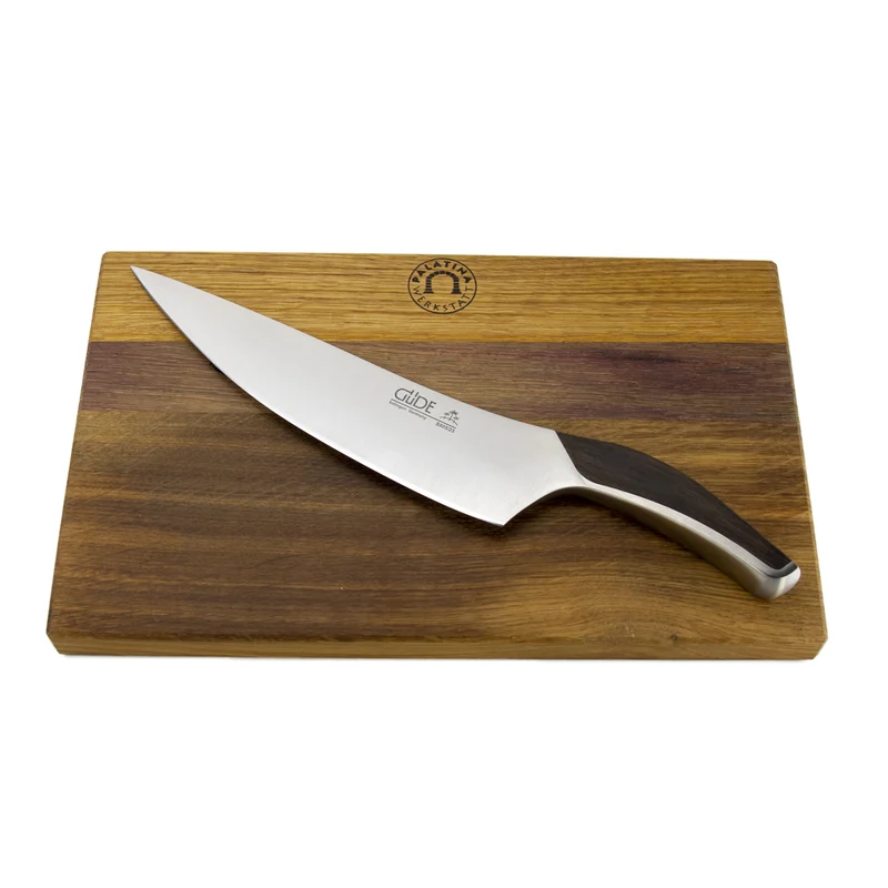 Güde Synchros Kochmesser, 23 cm Klinge + Fassholzbrett, 34x21 cm