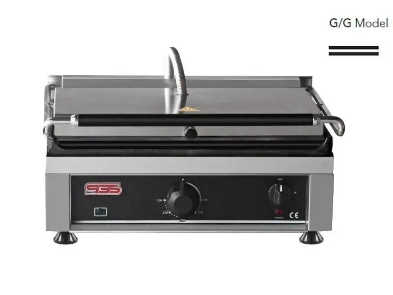 Kontaktgrill / Oben / Unten Glatt / 3 kW / Tischgrill / Paninimaker