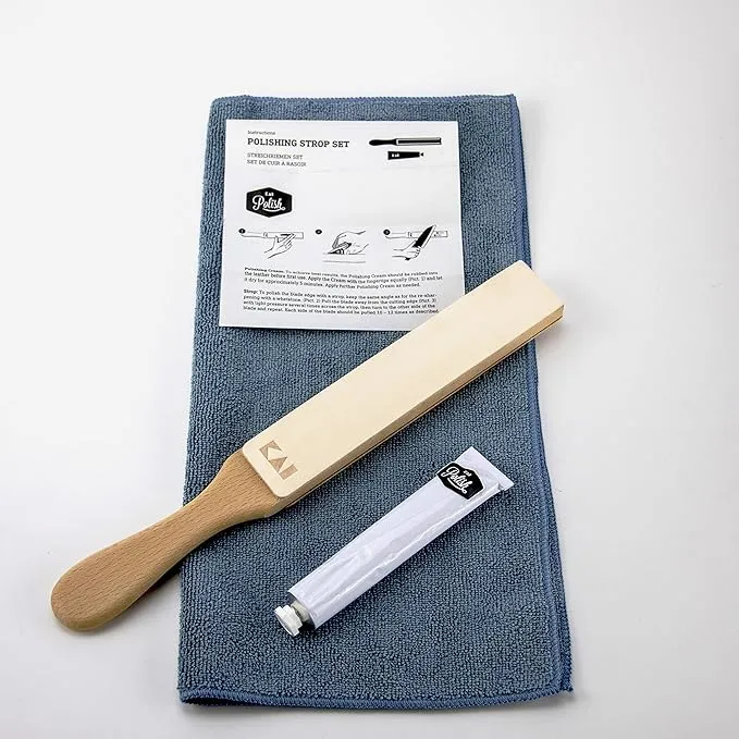 Kai Shun Polishing Strop Set, Abziehriemen + Polierpaste+Pflegetuch