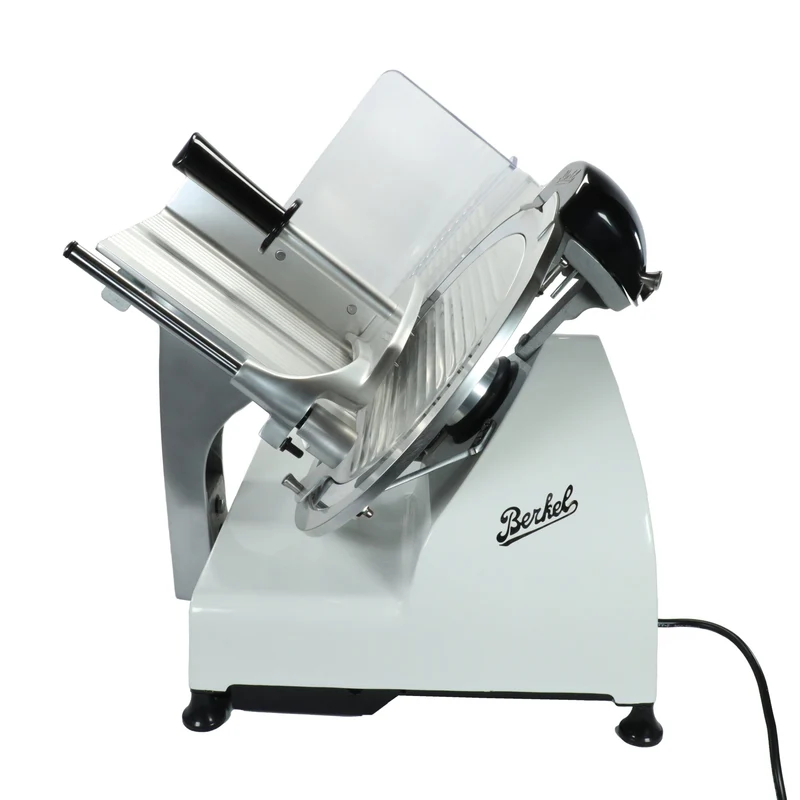 Berkel Red Line Weiß, 300 mm Original Profi-Aufschnittmaschine + Einlegebrett aus Eiche