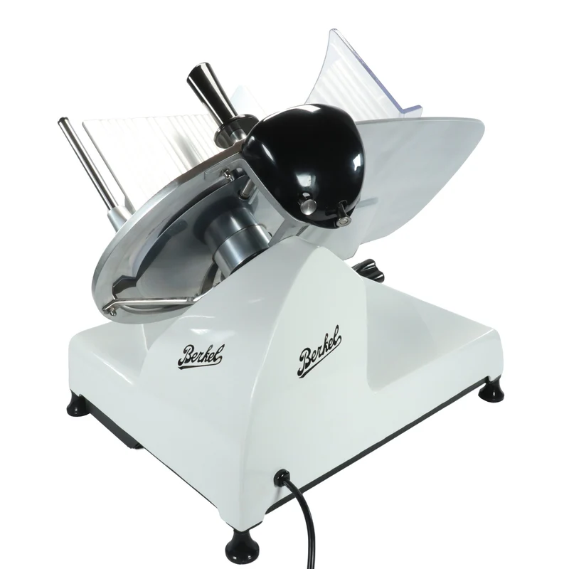 Berkel Red Line Weiß, 300 mm Original Profi-Aufschnittmaschine + Einlegebrett aus Eiche