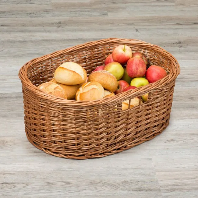 Füllkorb Oval aus Vollweide für Backwaren, Obst & Warenpräsentation