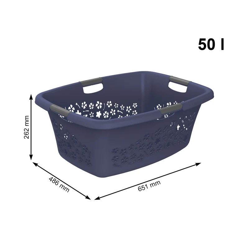 3er Set Wäschekorb 50 l FLOWERS