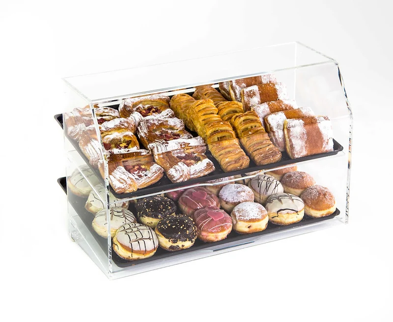 Theken-Food-Display Acryl – Snack- & Gebäckvitrine mit 2 Etagen