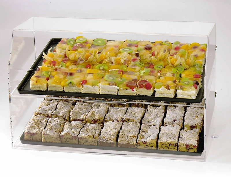 Theken-Food-Display Acryl – Snack- & Gebäckvitrine mit 2 Etagen