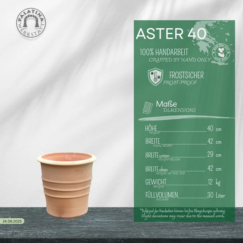 Terracotta Blumentopf "Aster", H=40 cm