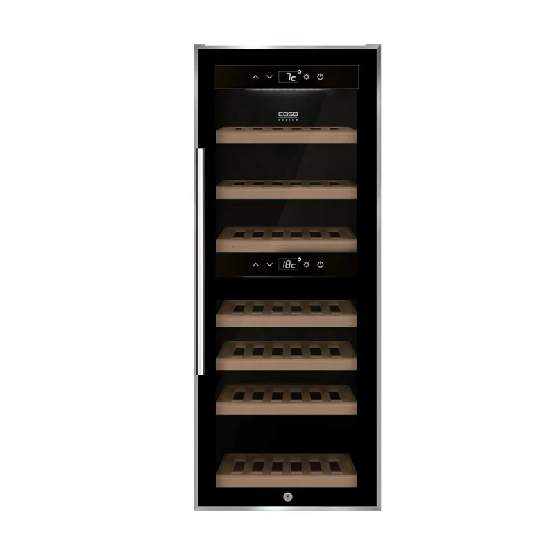 Weinkühlschrank 2 Zonen CASO WineComfort 38 Schwarz