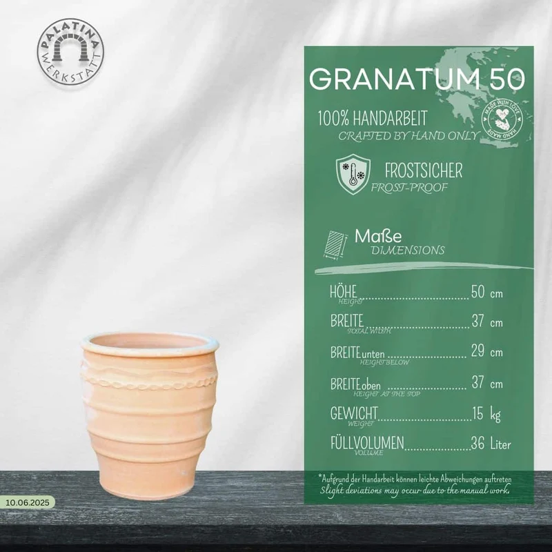Terracotta Blumentopf "Granatum", 50cm