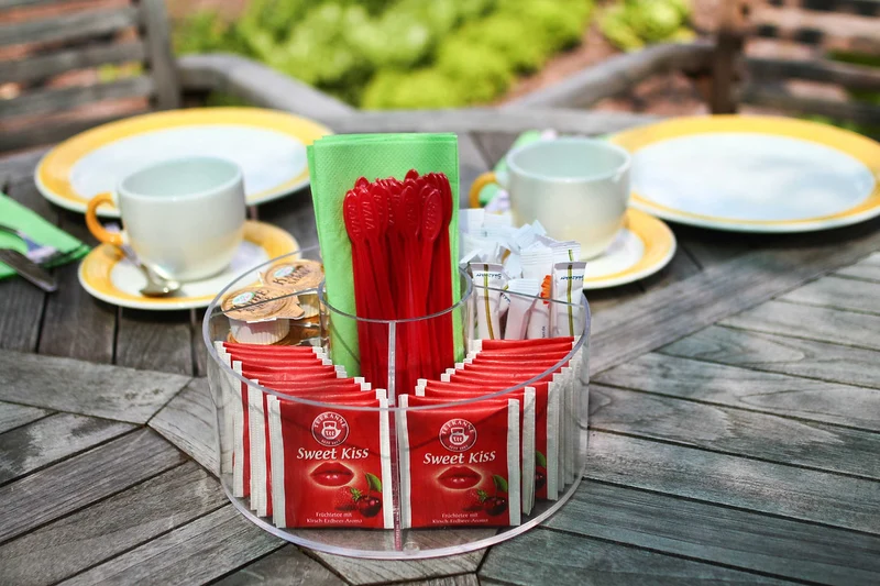 Acryl Organizer rund – 5 Fächer für Coffee-to-go-Zubehör & Kaffeestation