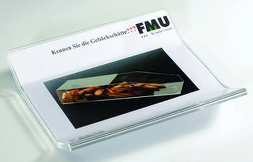 Zahlteller - Acryl - mit Werbefläche A5