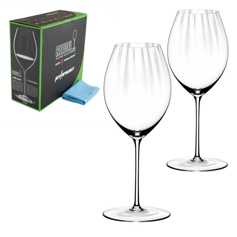 Rotweinglas Riedel Performance Syrah 2er Set mit Poliertuch