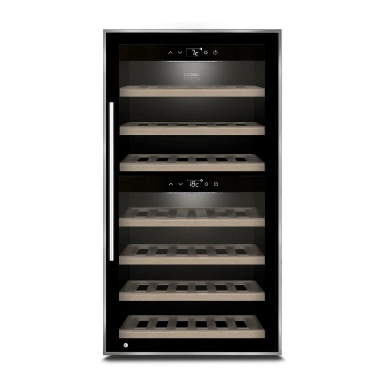 Weinkühlschrank 2 Zonen CASO WineComfort 66 black