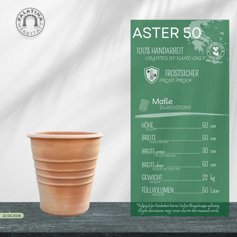 Terracotta Blumentopf "Aster", H=50 cm