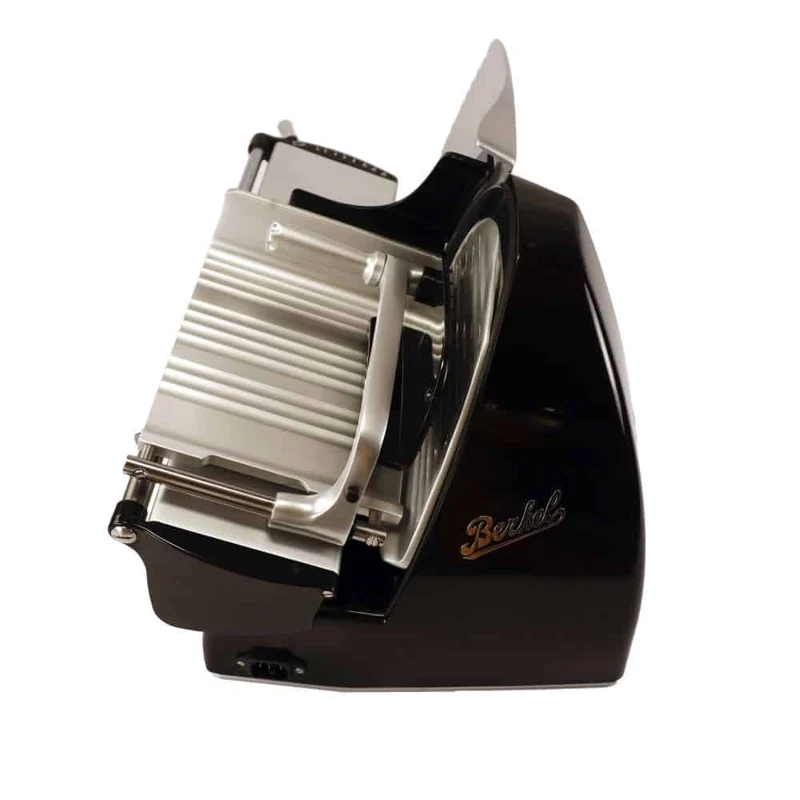 Berkel Home Line 200 Plus Schwarz, Aufschnittmaschine, Schneidemaschine + handgefertigtes Einlagebrett