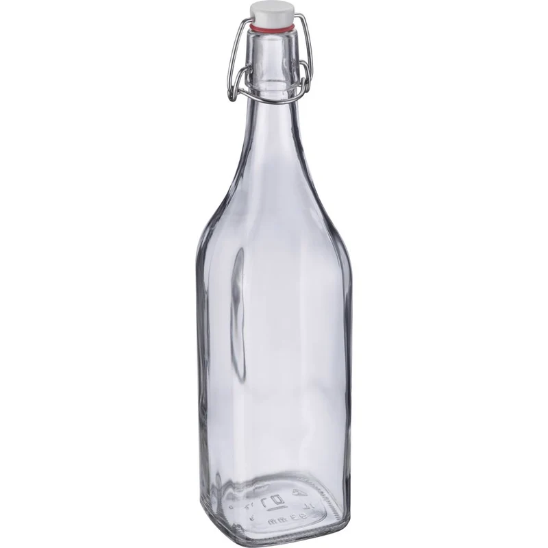 Bügelverschlussflasche eckig, 1 Liter