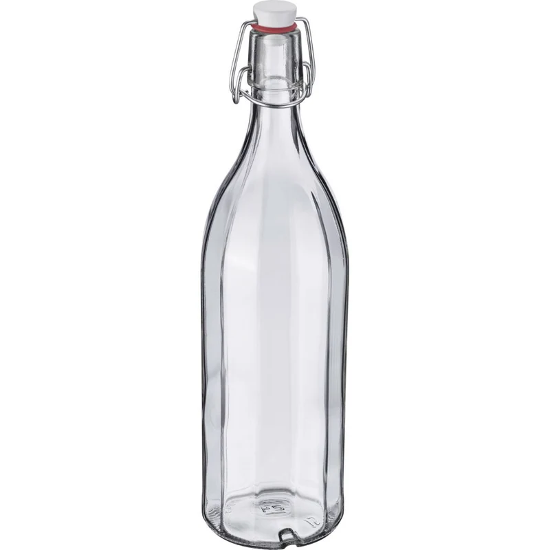 Bügelverschlussflasche mehrkant, 1 Liter