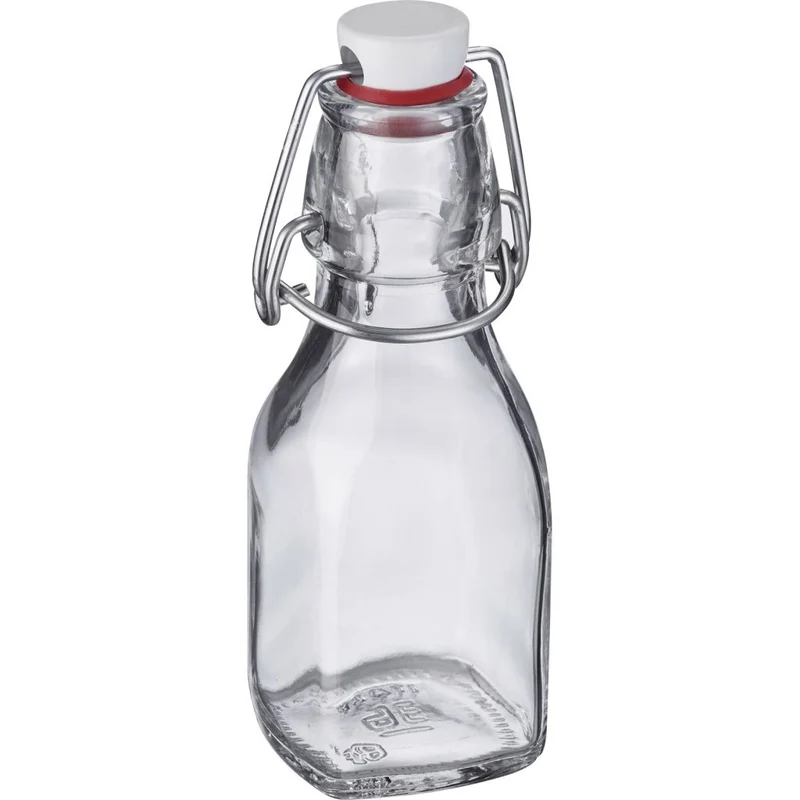 Bügelverschlussflasche eckig, 125ml