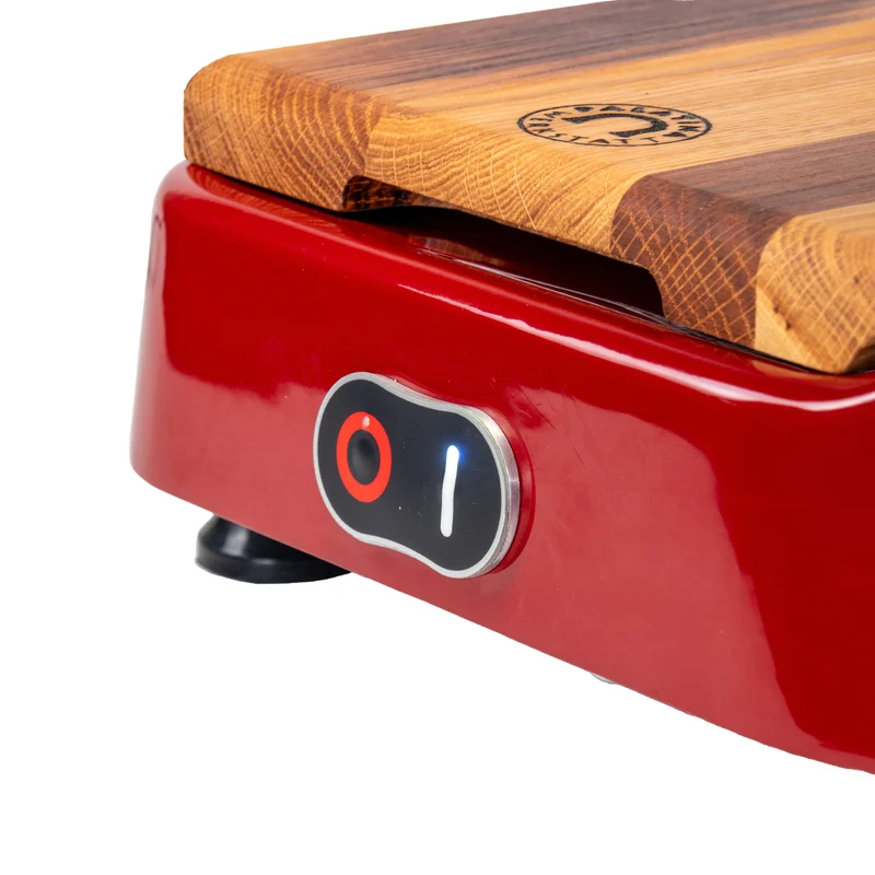 Berkel Aufschnittmaschine Pro Line XS 25 Rot, Der Profi Allesschneider für Ihre Küche + 100% handgefertigtes Fassholzbrett Unikat