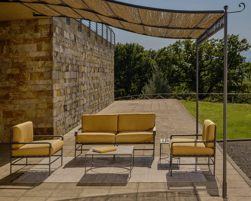 Anbaupergola Tibisco mit Überdachung aus Polykarbonat