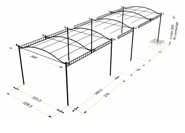 Freistehende Pergola Tibisco mit Überdachung