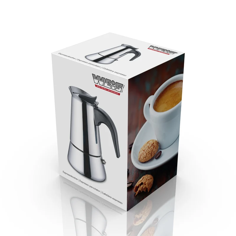 Espressokocher 4 Tassen Edelstahl - Induktion