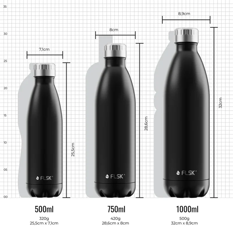 FLSK Trinkflasche aus Edelstahl 1000 ml - stone