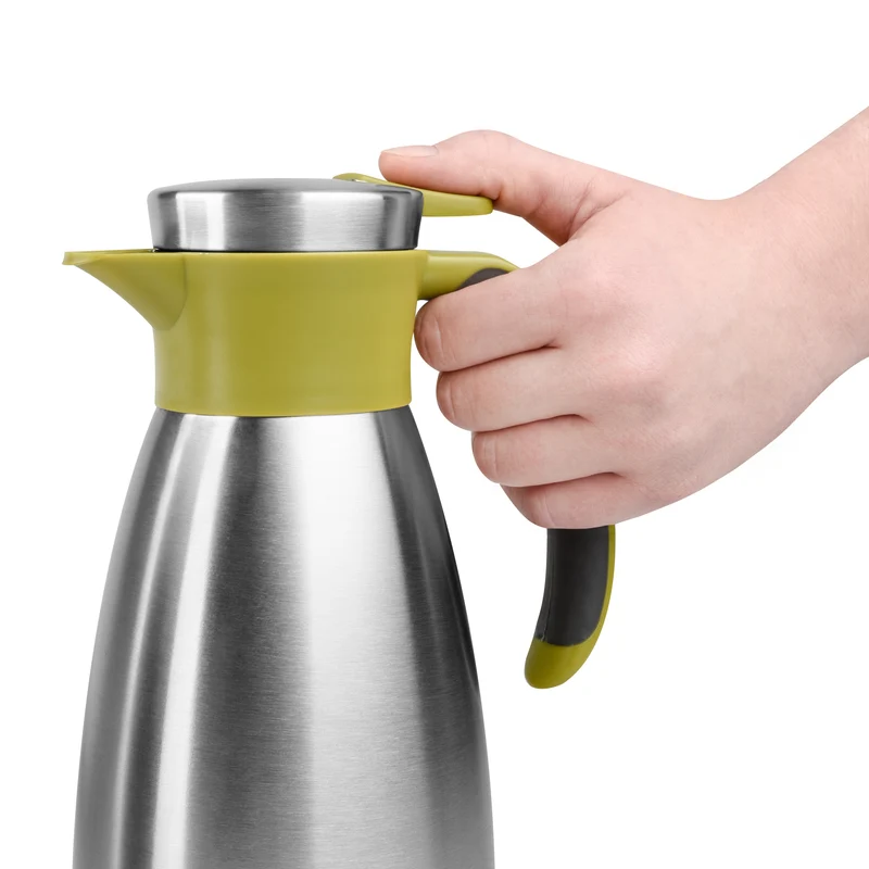 Soft Grip Isolierkanne Edelstahl 1,0 Liter grün