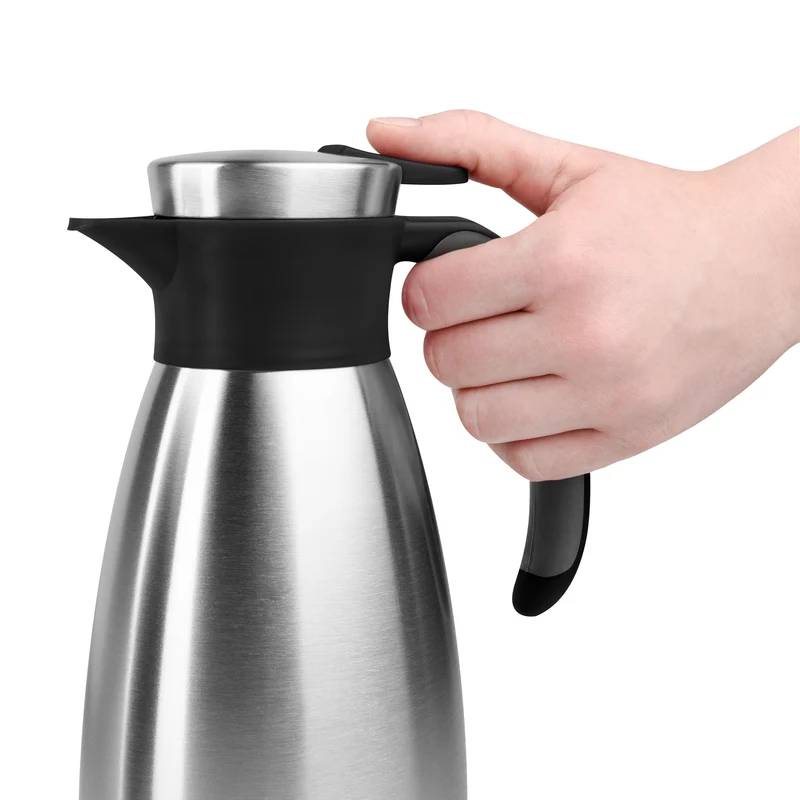 Soft Grip Isolierkanne Edelstahl 1,5 Liter schwarz