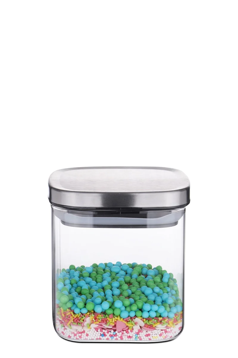 Vorratsdose eckig Borosilikatglas 0,6 Liter 10x11cm