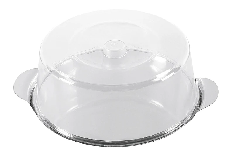 Tortenplatte mit Haube Edelstahl/Kunststoff Ø30cm