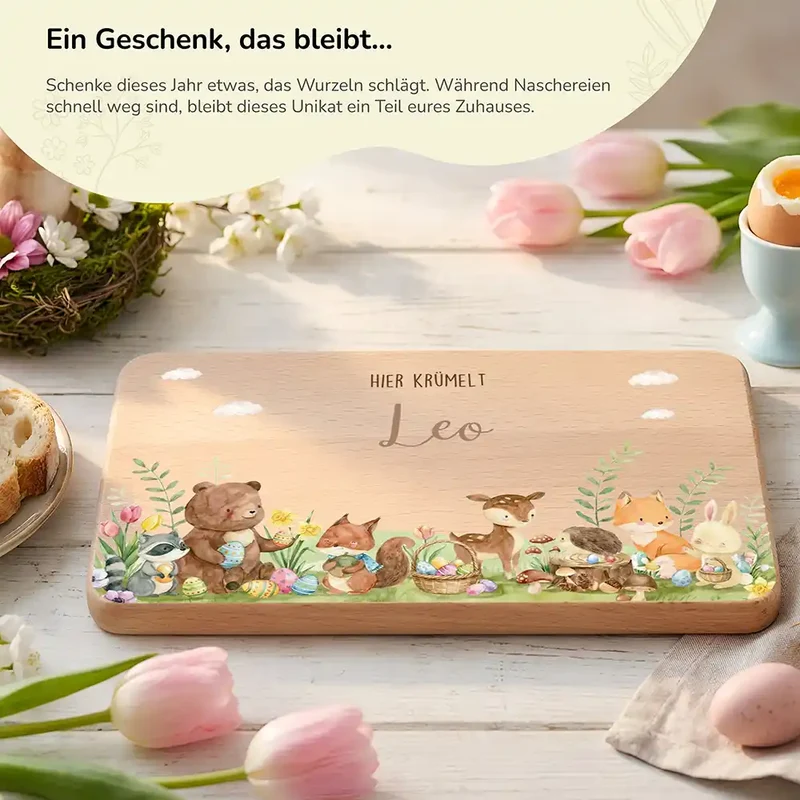 Frühstücksbrettchen Ostern - Niedliche Waldtiere
