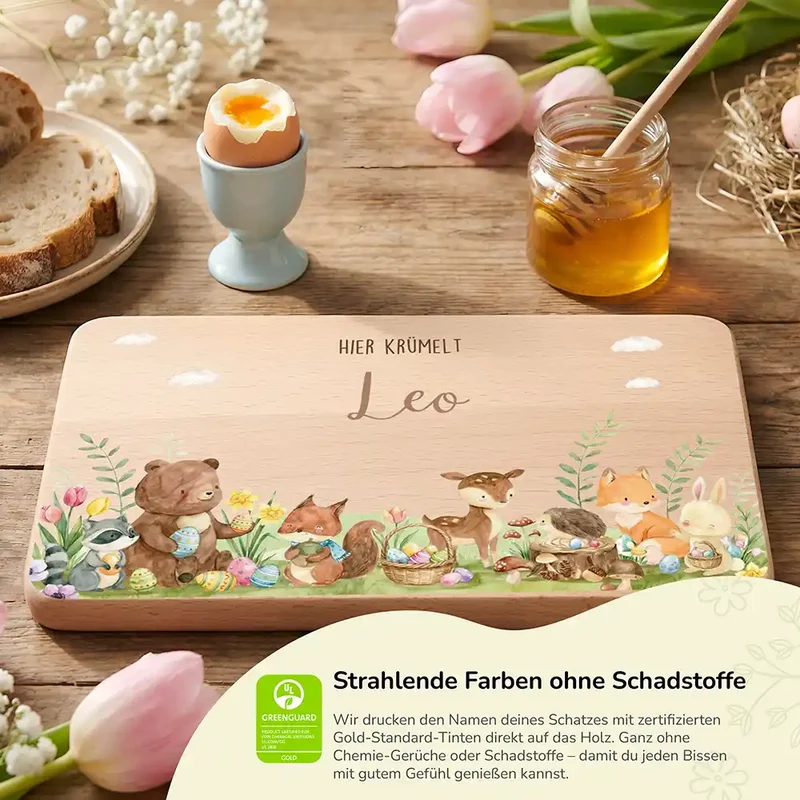 Frühstücksbrettchen Ostern - Niedliche Waldtiere