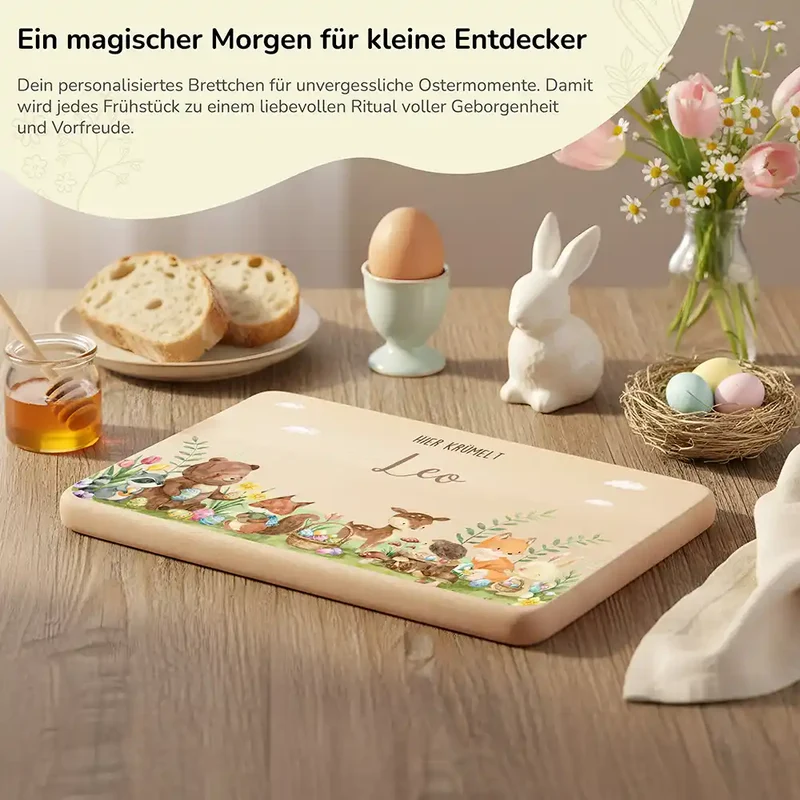 Frühstücksbrettchen Ostern - Niedliche Waldtiere