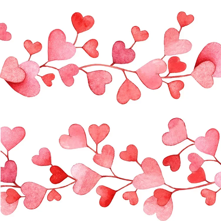 Lunch Serviette "Red hearts pattern" 30x30cm - 20Stk.