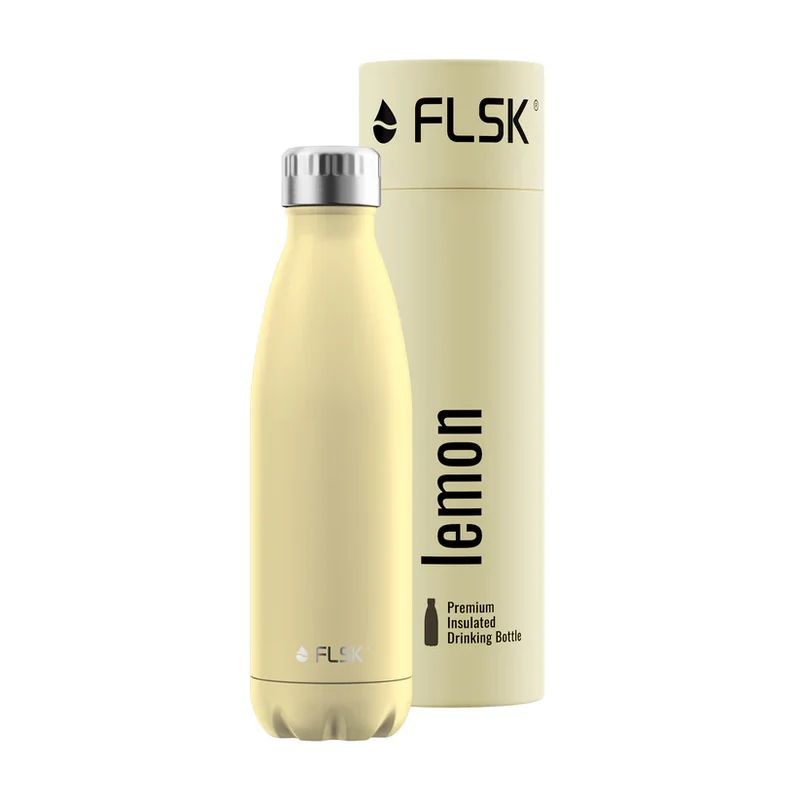 FLSK Trinkflasche aus Edelstahl 500 ml - lemon