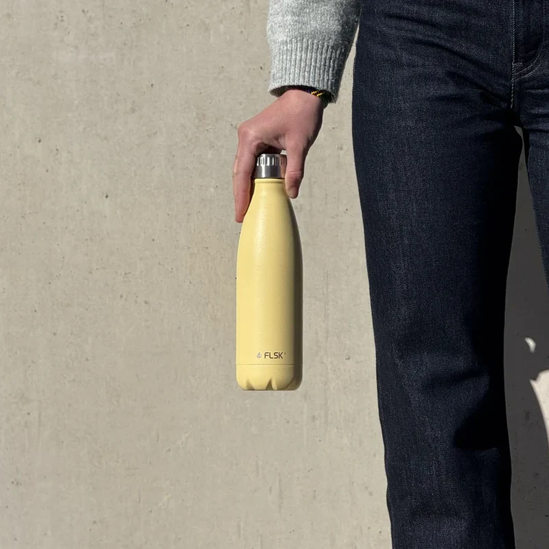 FLSK Trinkflasche aus Edelstahl 500 ml - lemon