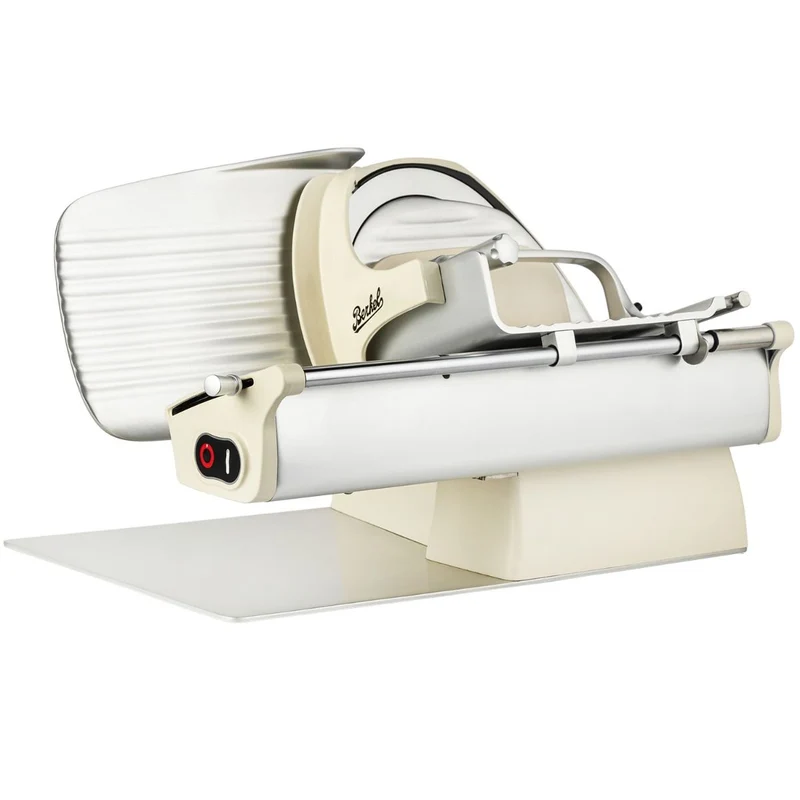 Berkel Home Line 250 Plus Creme Matt, Aufschnittmaschine, Schneidemaschine + 100% handgefertigtes Schneidebrett