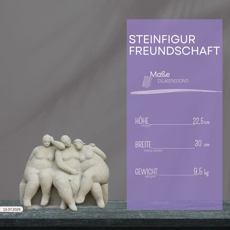 Charmante Steinfigur "Freundschaft" für Ihren Garten