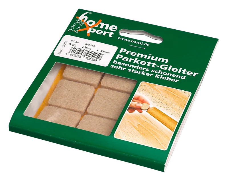 Parkett Gleiter 25x25mm natur- 9 Stück